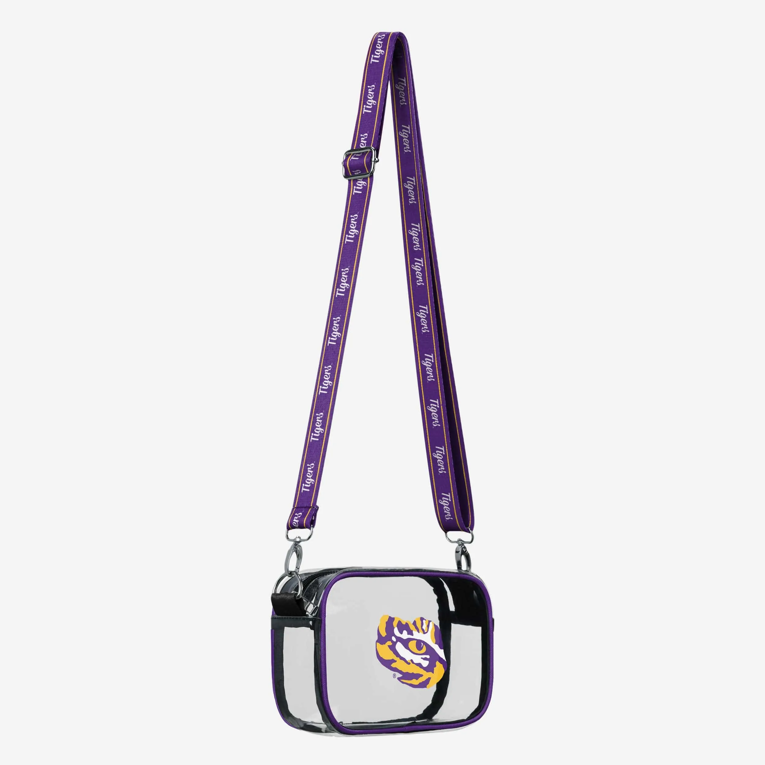 LSU Tigers Team Stripe Clear Crossbody Bag
