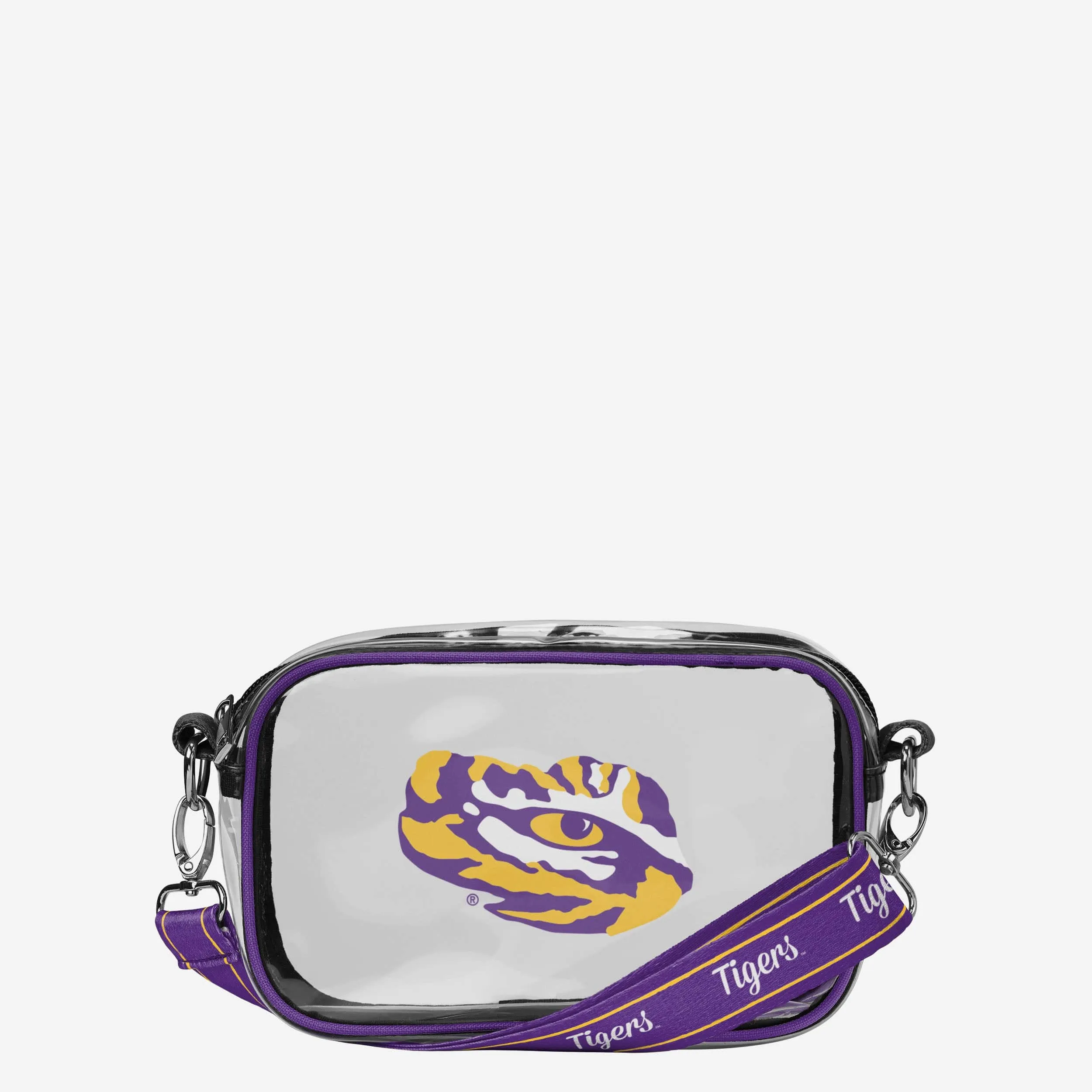 LSU Tigers Team Stripe Clear Crossbody Bag
