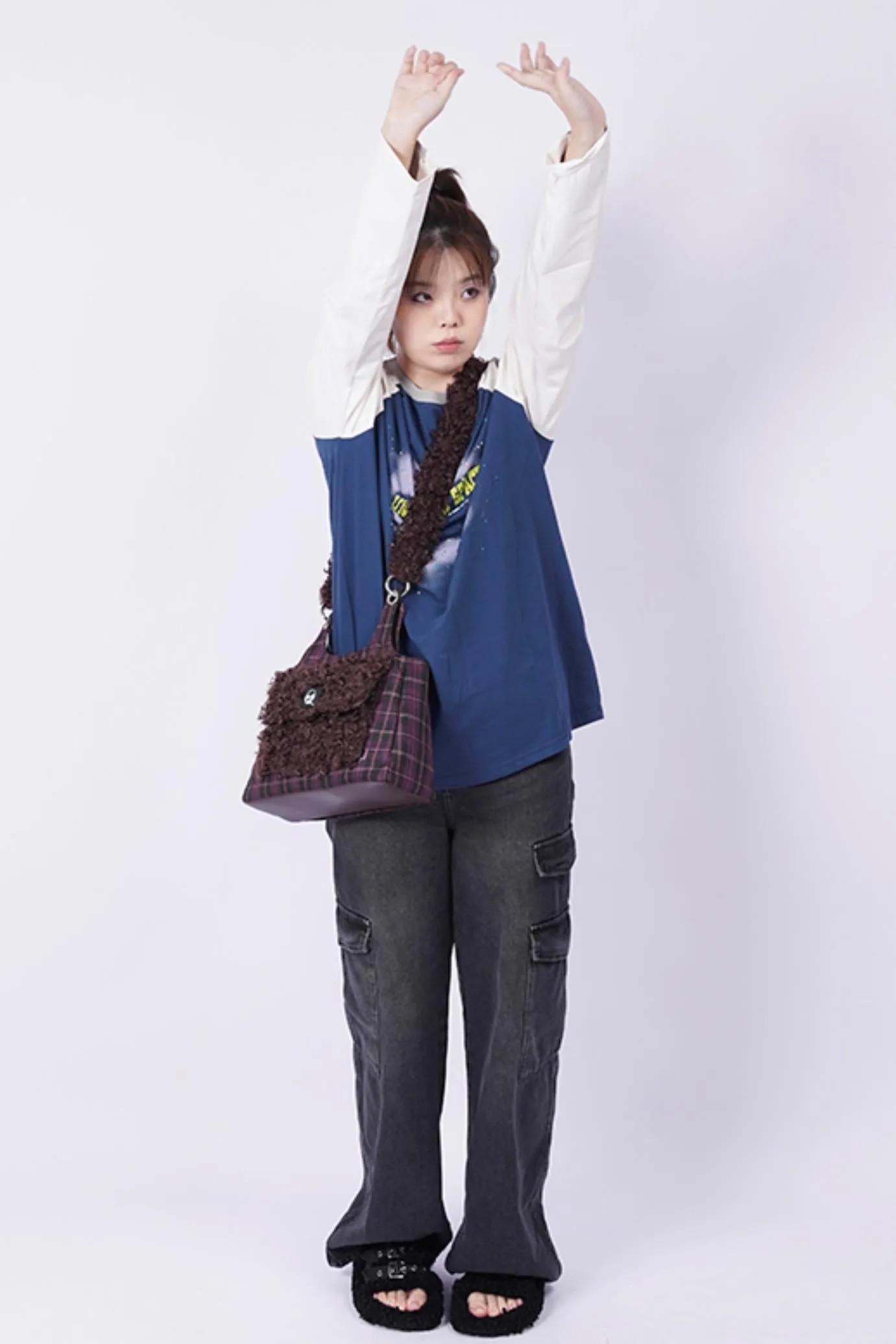 Luxe Textured Crossbody Tote Bag
