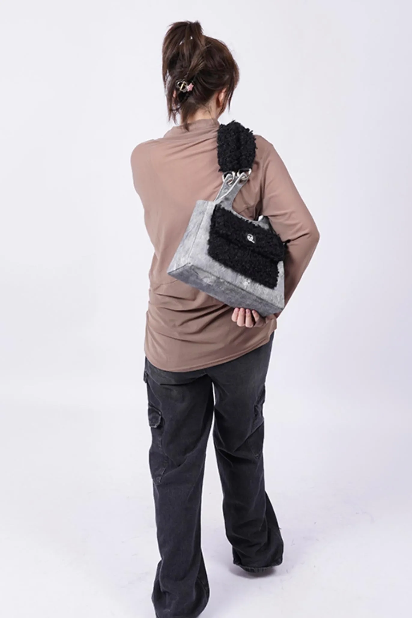 Luxe Textured Crossbody Tote Bag