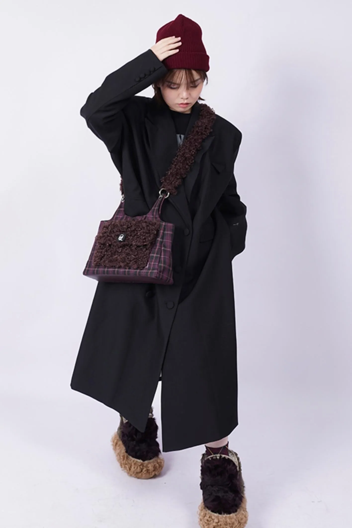 Luxe Textured Crossbody Tote Bag