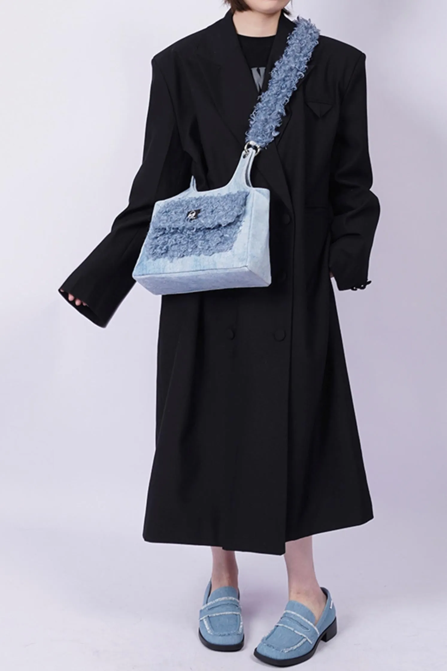 Luxe Textured Crossbody Tote Bag
