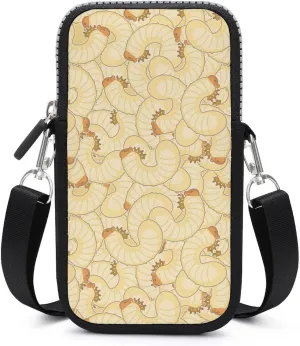 Maggot Beetle Larva Phone Bag Waterproof Phone Crossbody Bag Purse Mini Smartphone Wallet Bag