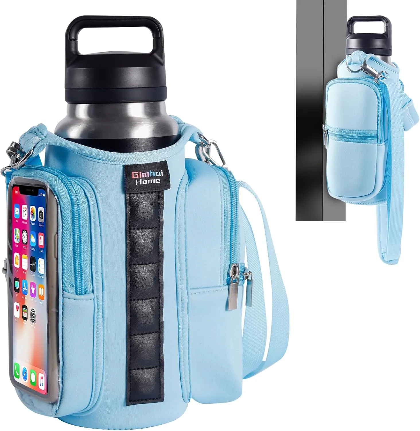 Magnetic Gym Bags for Men & Women with Adjustable Strap,Magnetic Bag Company Water Bottle Holder for Travel, Work,Sports,Water Bottle Sling Bag with Pocket