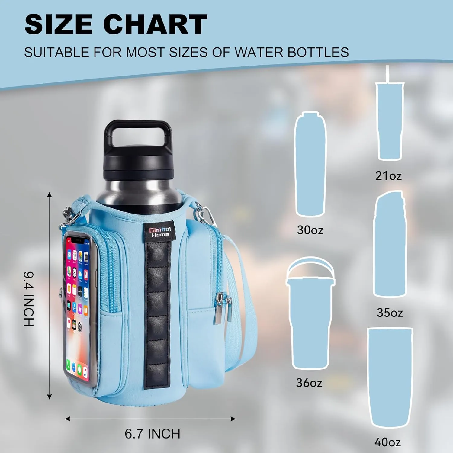 Magnetic Gym Bags for Men & Women with Adjustable Strap,Magnetic Bag Company Water Bottle Holder for Travel, Work,Sports,Water Bottle Sling Bag with Pocket