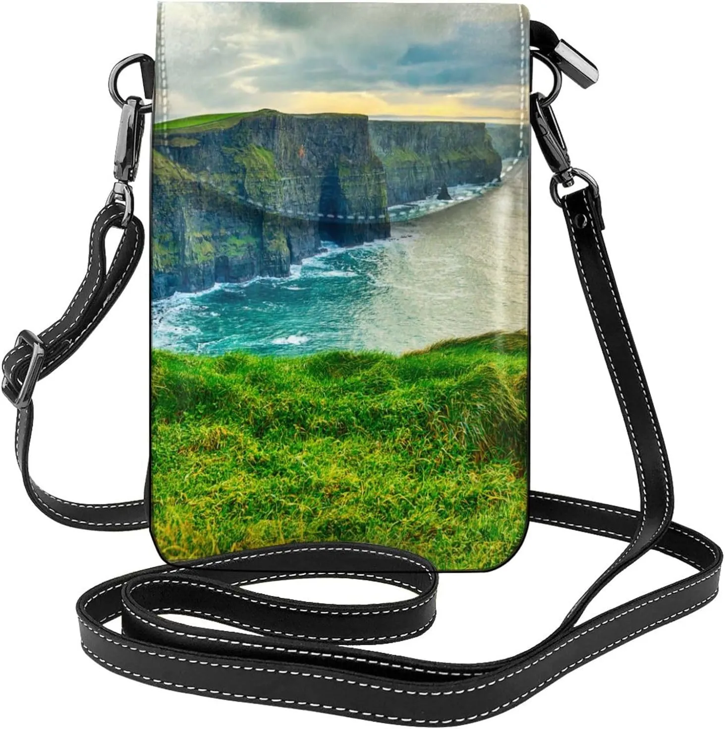 Magnificent Cliffs Of Moher Women Small Cell Phone Purse Leather Shoulder Bags Card Holder Wallet Purse