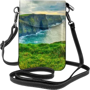 Magnificent Cliffs Of Moher Women Small Cell Phone Purse Leather Shoulder Bags Card Holder Wallet Purse