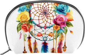 Makeup Bag Organizer,Cosmetic Bags for Women,Flower Feather Dreamcatcher,Small Makeup Pouch