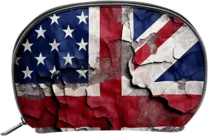 Makeup Bag Organizer,Cosmetic Bags for Women,Vintage American Flag on the Wall,Small Makeup Pouch