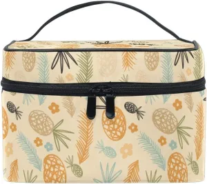 Makeup Bag Pineapple Flower Travel Cosmetic Bags Organizer Train Case Toiletry Make Up Pouch