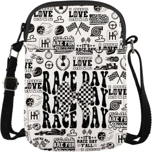 MAOFAED Race Day Gift, Vintage Race Season Crossbody Bag, Race Life Gift, Dirt Track Dirt Bike Gift, Race Mom Gift