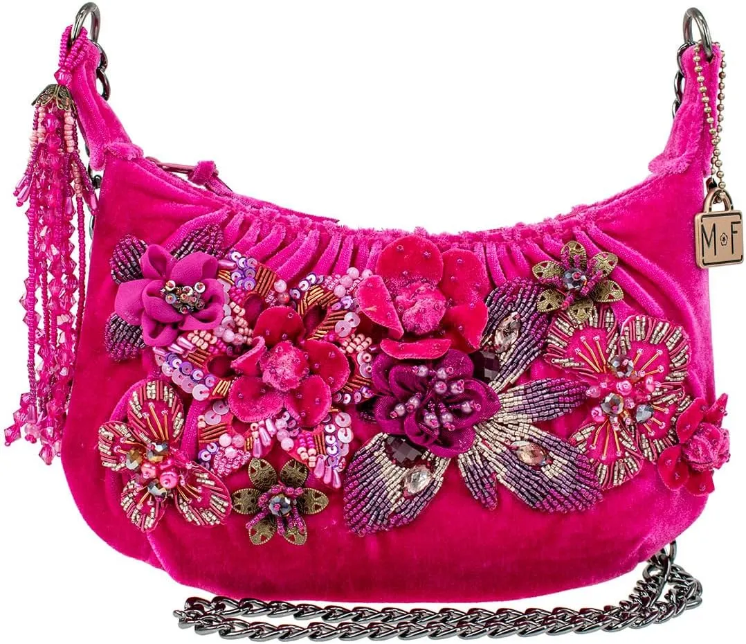 Mary Frances After Party Embellished Mini Crossbody Handbag, Pink, Orange