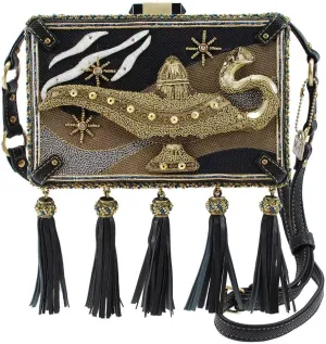 Mary Frances Disney Live Action Aladdin Genie Lamp Crossbody Handbag Purse, Gold