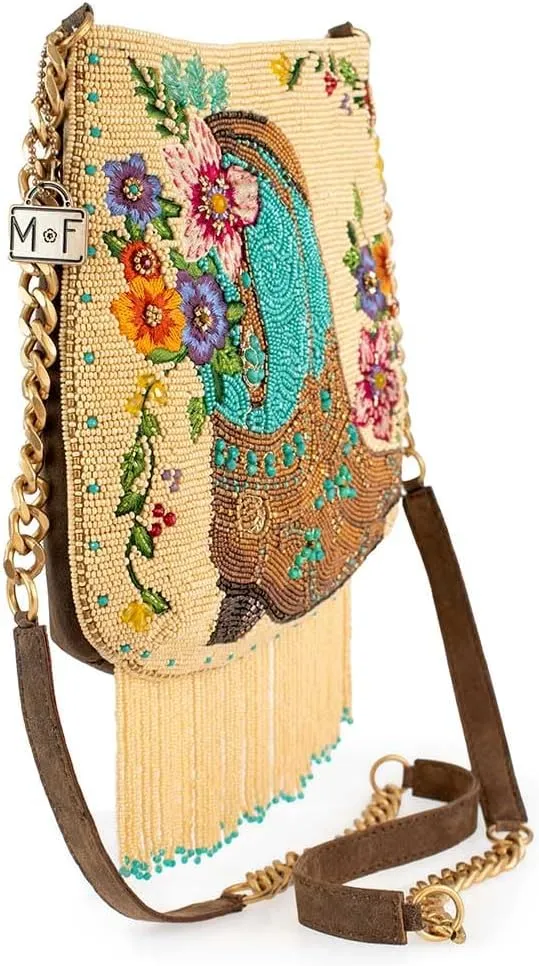 Mary Frances Lone Star Crossbody Clutch, Key Fob & Phone Bag Western Handbag Style, Black & Multi Color Options