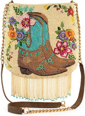 Mary Frances Lone Star Crossbody Clutch, Key Fob & Phone Bag Western Handbag Style, Black & Multi Color Options