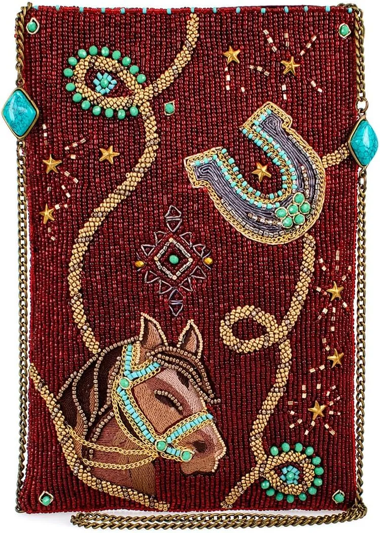 Mary Frances Saddle Up Mini Crossbody Handbag, Red