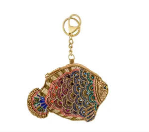 Mary Frances Shimmer Fish Coin Purse/Key Fob