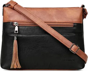 MASINTOR Crossbody Bags for Women, Lightweight Medium Crossbody Purse, Soft Leather Women's Shoulder Handbags with Tassel for Shopping or Travel