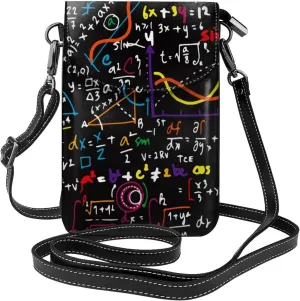Mathematics Education Math Women Leather Crossbody Bag Small Cell Phone Purse Card Holder Wallet