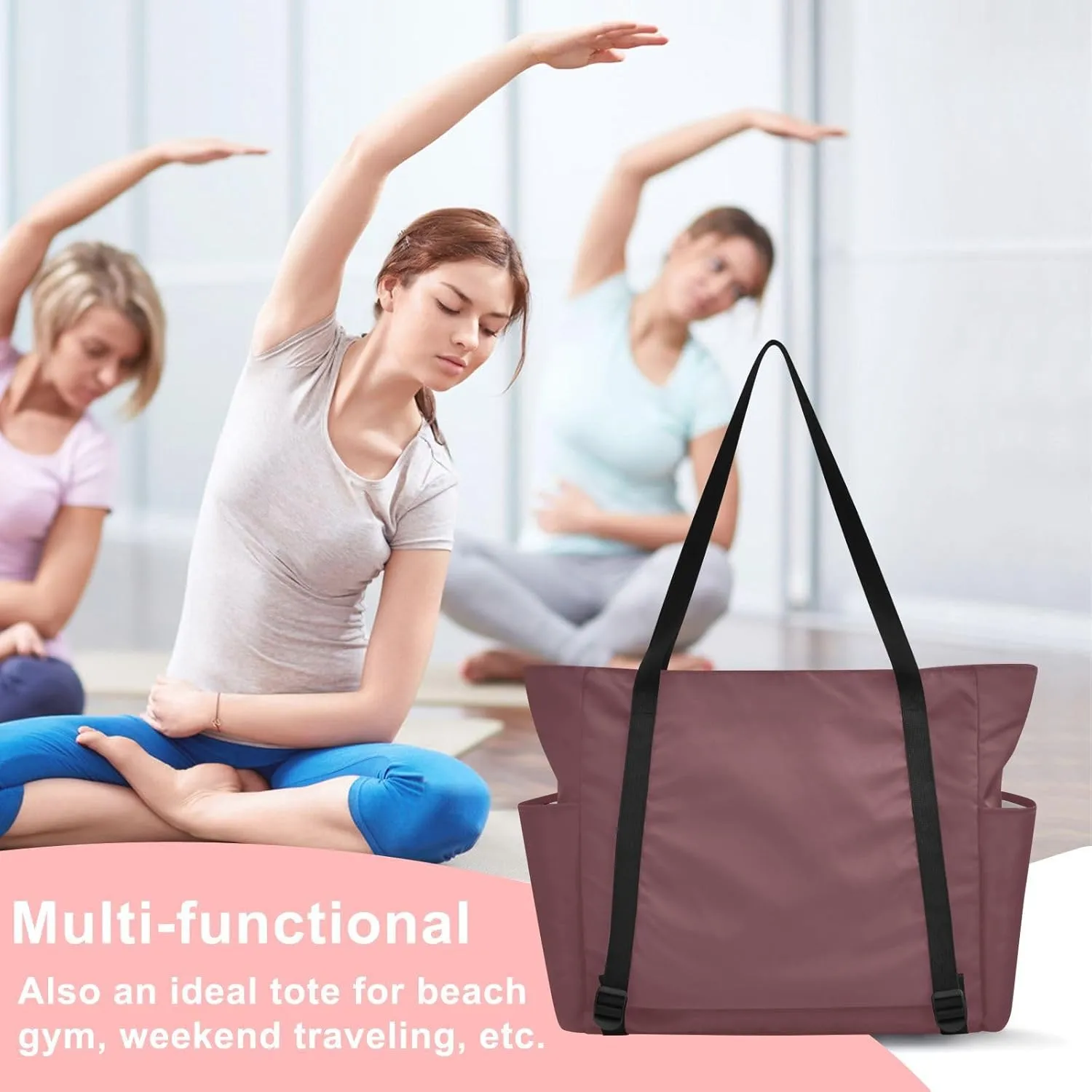 MCHIVER Yoga Bag for Women Men Large Yoga Mat Bag Shoulder Bags for Travel Pilates Yoga