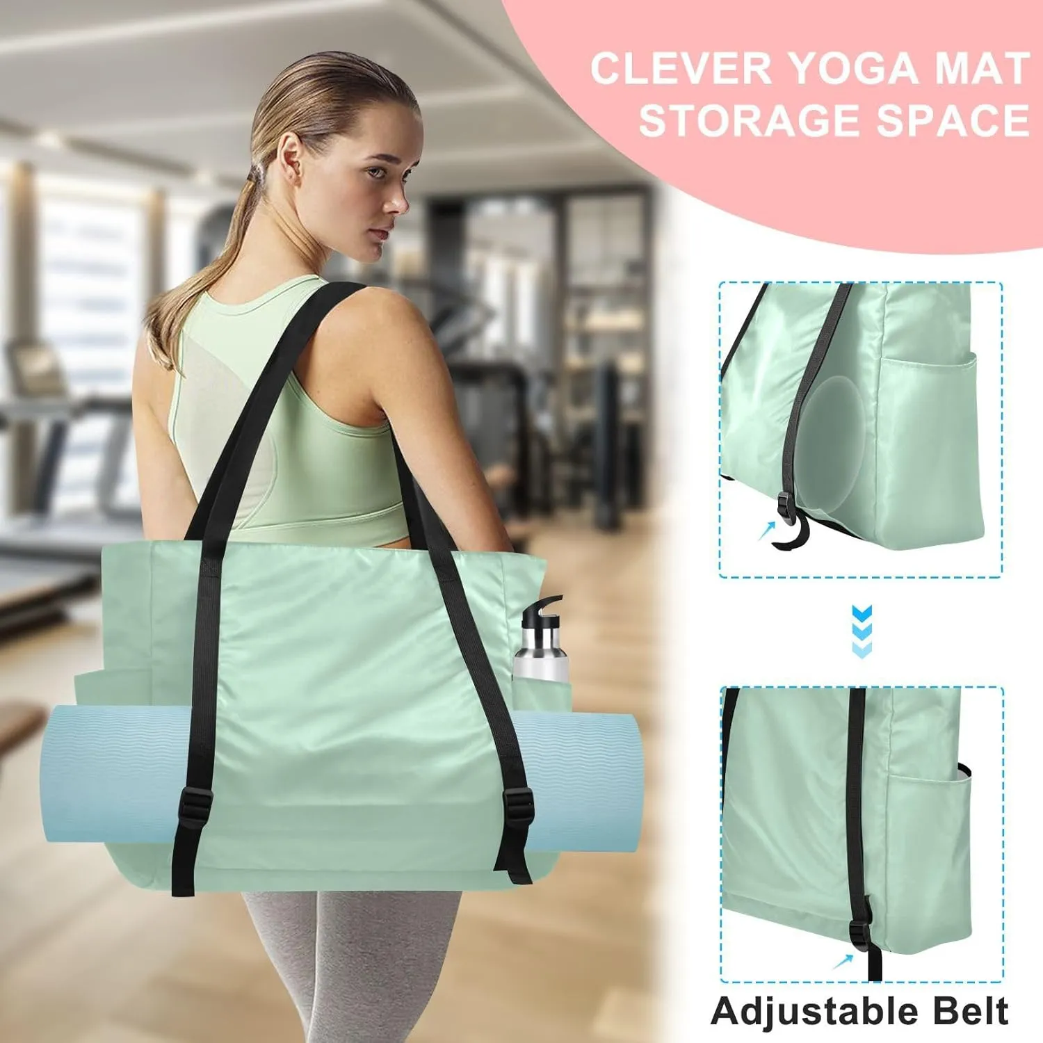 MCHIVER Yoga Bag for Women Men Large Yoga Mat Bag Shoulder Bags for Travel Pilates Yoga