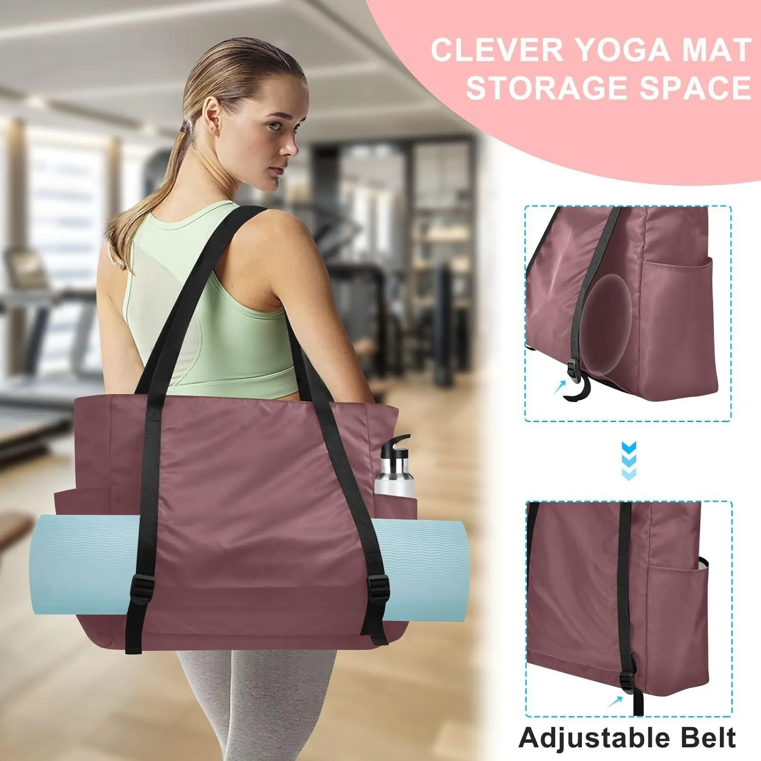 MCHIVER Yoga Bag for Women Men Large Yoga Mat Bag Shoulder Bags for Travel Pilates Yoga