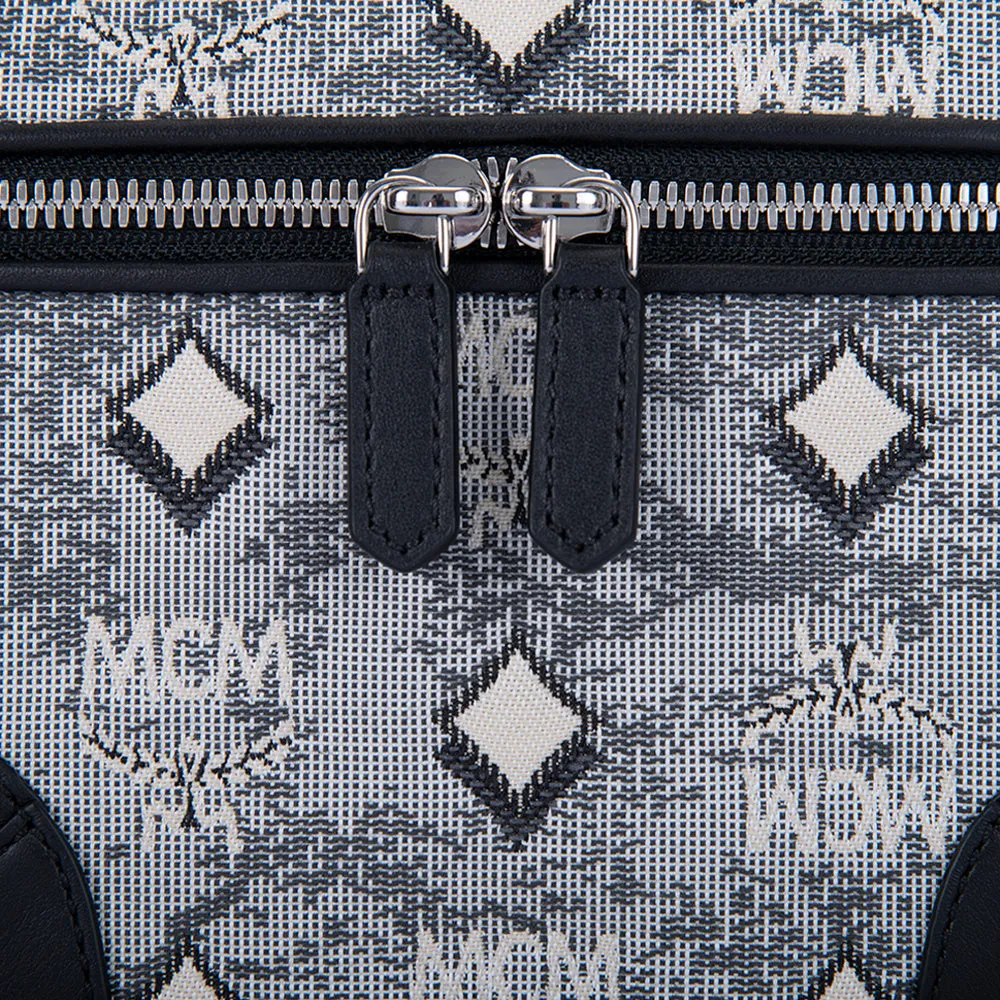 MCM Vintage Monogram Jacquard Crossbody Bag Grey  Small