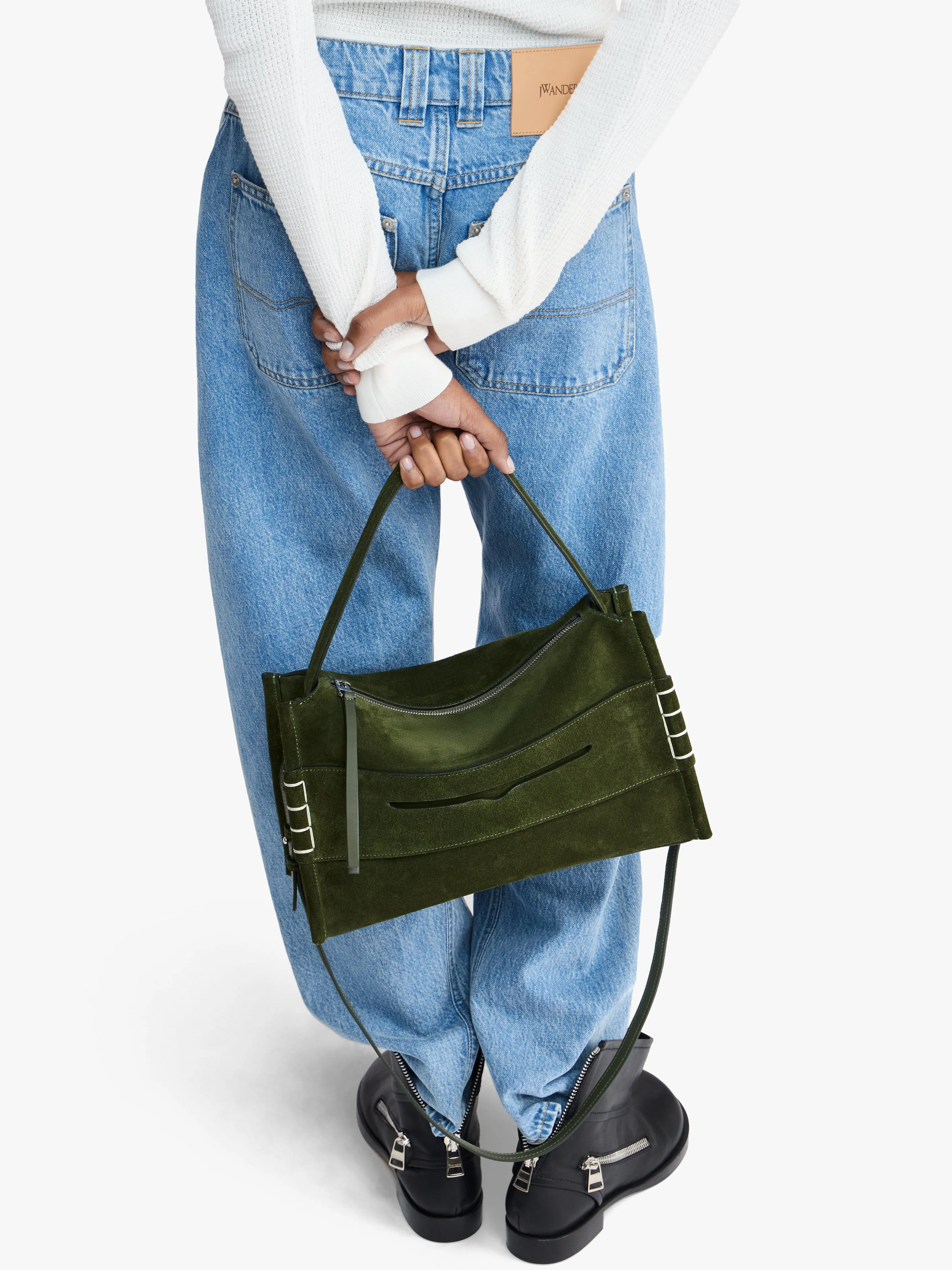 MEDIUM LOAFER BAG - SUEDE SHOULDER BAG