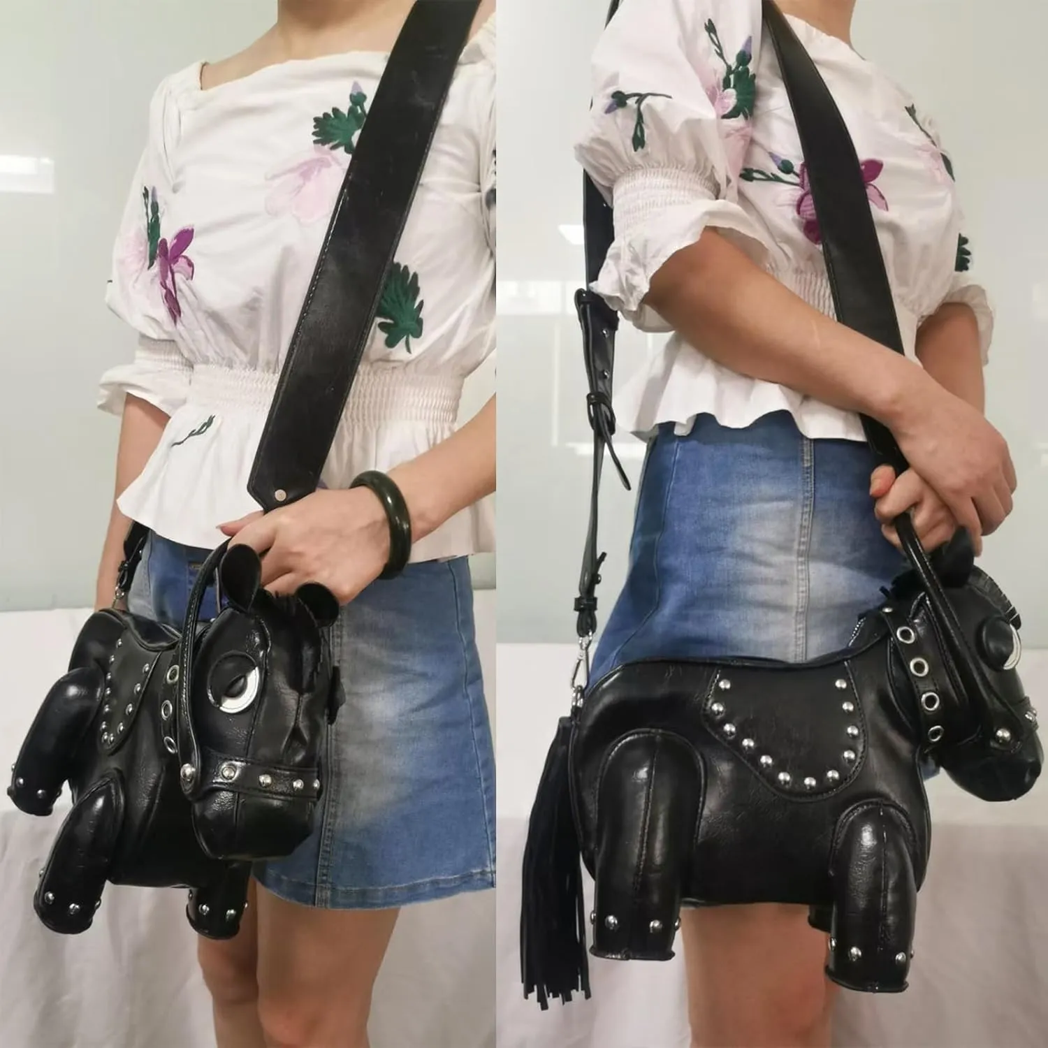 Men and Women Fun Horse Shaped Crossbody Shoulder Bag Handbag PVC Unique Novelty Horse Purse