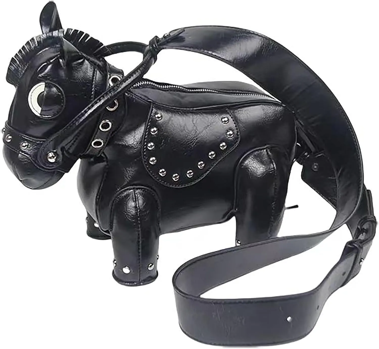 Men and Women Fun Horse Shaped Crossbody Shoulder Bag Handbag PVC Unique Novelty Horse Purse