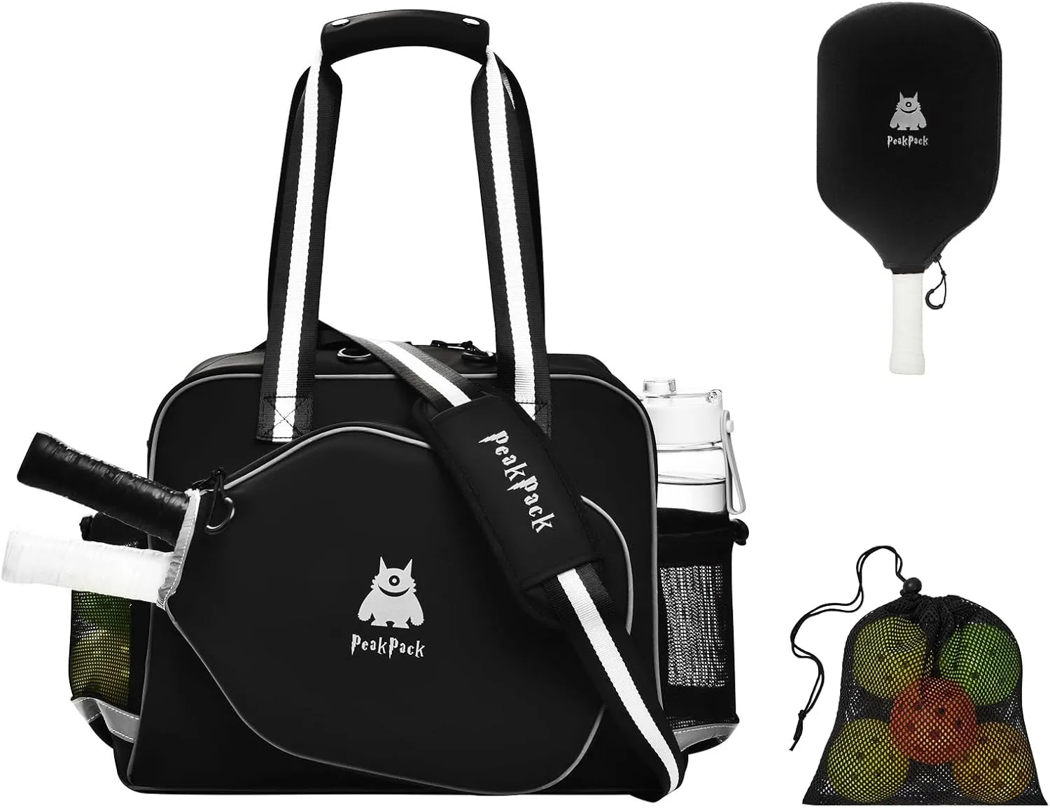Men's Pickleball Bag, Stylish and Functional Sports Bag with Paddle Pockets, Water Bottle Holder, and Spacious Design for Two Paddles, Perfect for Pickleball Enthusiasts