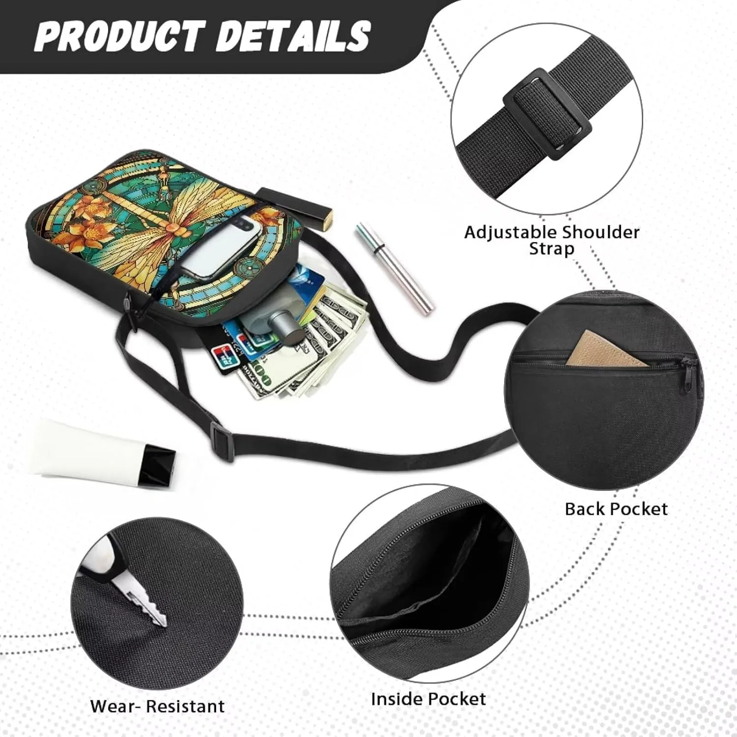 Messenger Bag for Women Crossbody Cell Phone Purse Small Shoulder Pouch for Outdoor