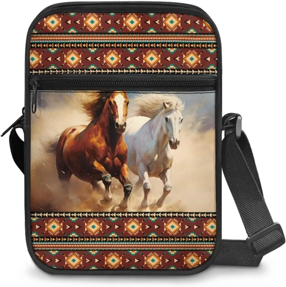 Messenger Bag Vintage Ladies Handbags Cross Body Designer Polyester Purse with Front Pockets