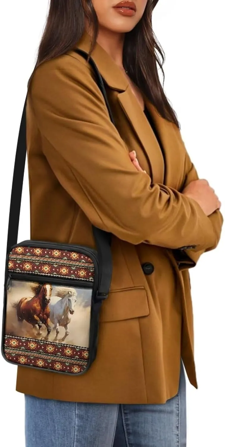 Messenger Bag Vintage Ladies Handbags Cross Body Designer Polyester Purse with Front Pockets