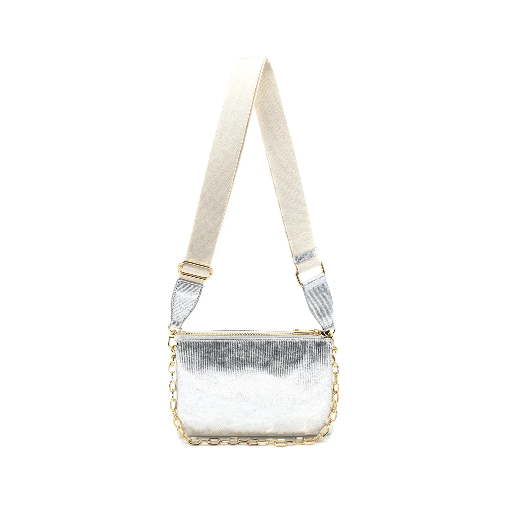 Metallic Triple Pouch Purse