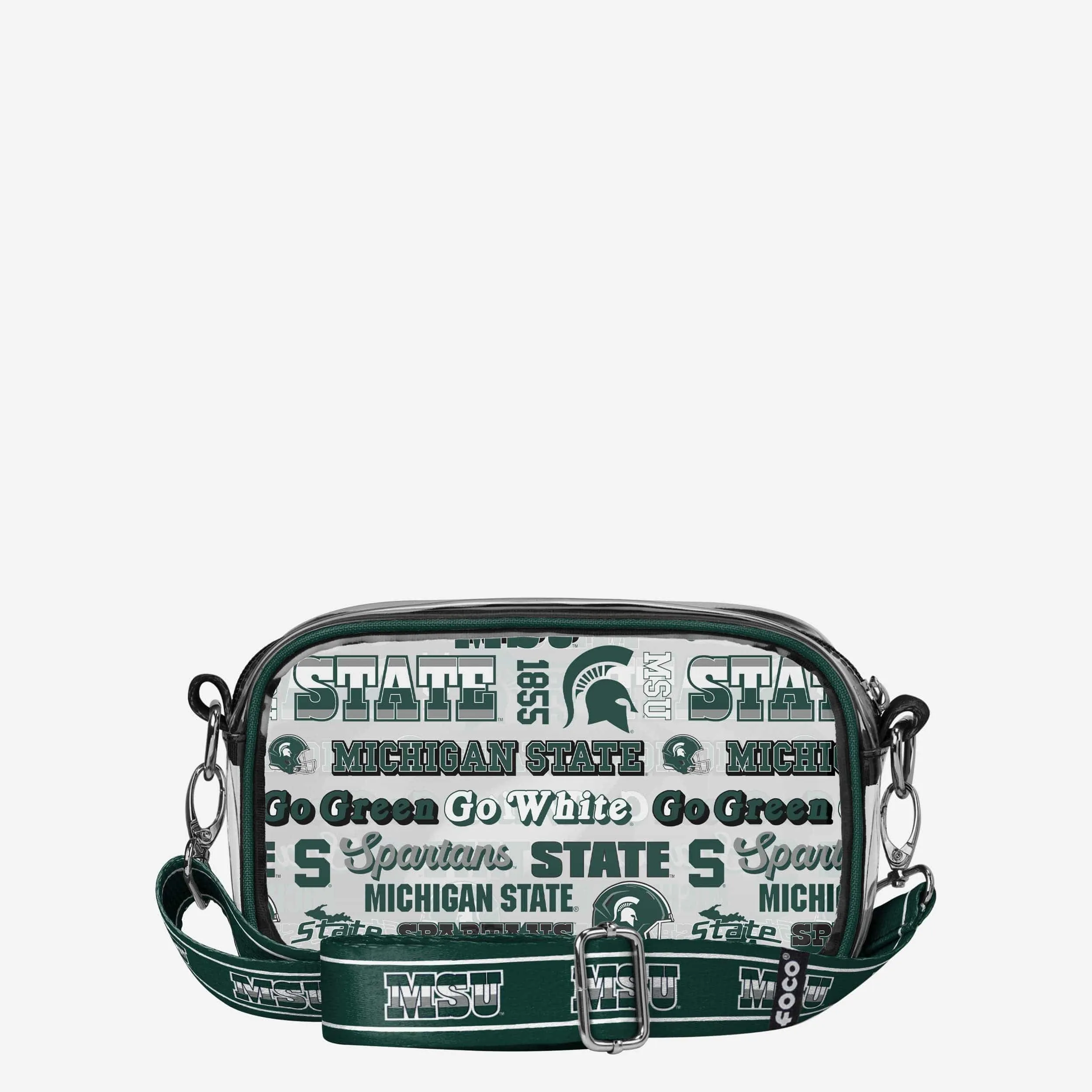 Michigan State Spartans Repeat Retro Print Clear Crossbody Bag