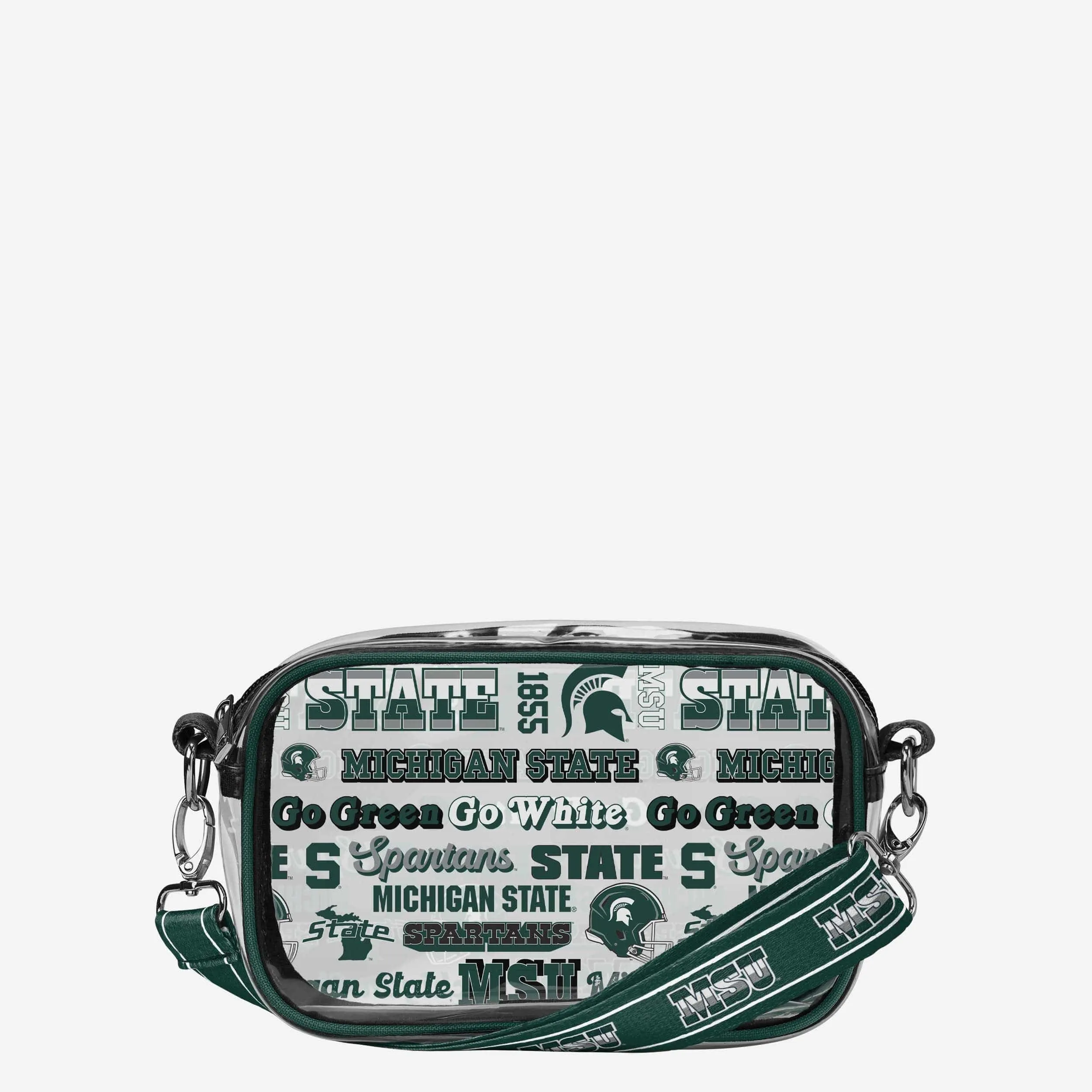 Michigan State Spartans Repeat Retro Print Clear Crossbody Bag