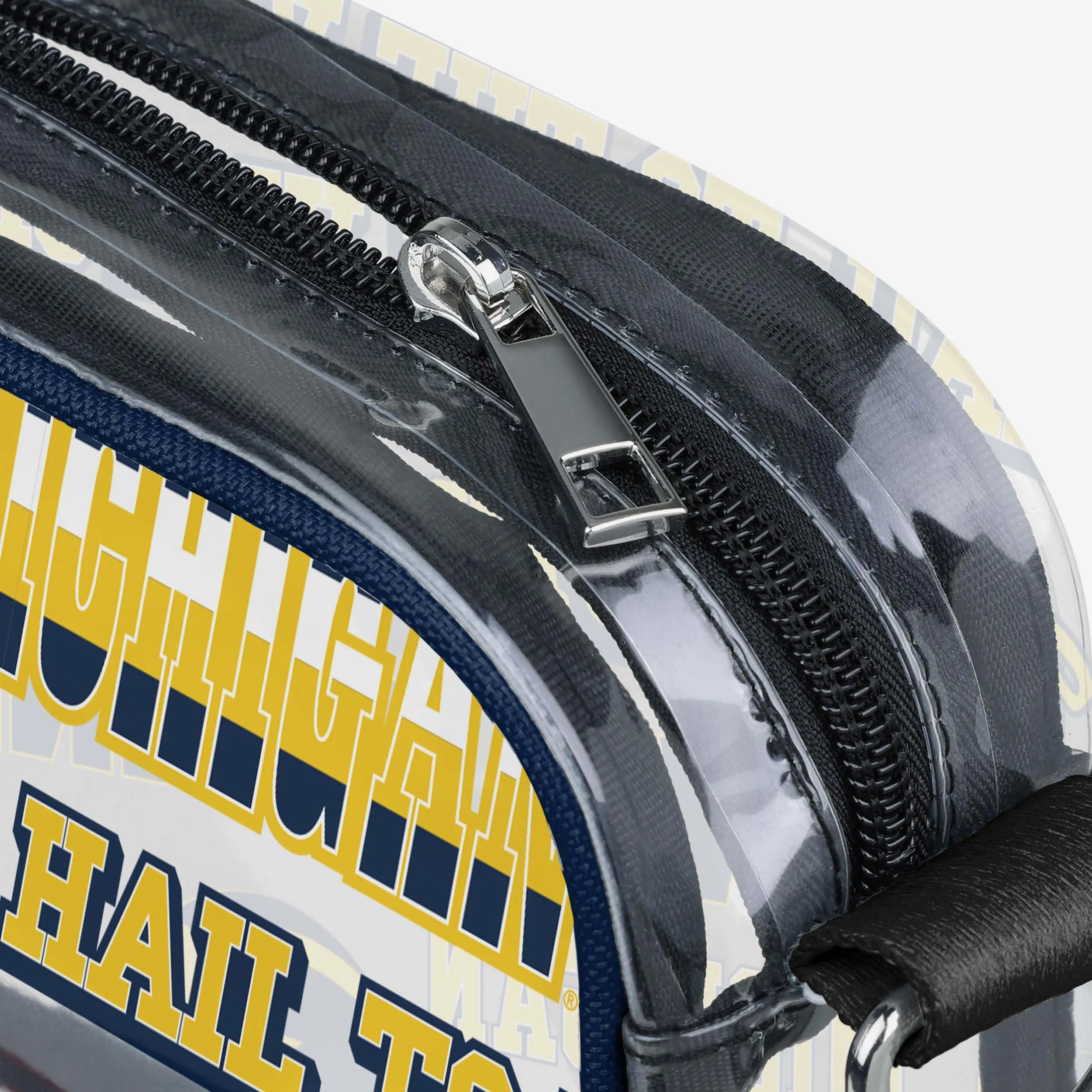 Michigan Wolverines Repeat Retro Print Clear Crossbody Bag