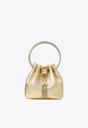 Micro Bon Bon Metallic Leather Bucket Bag