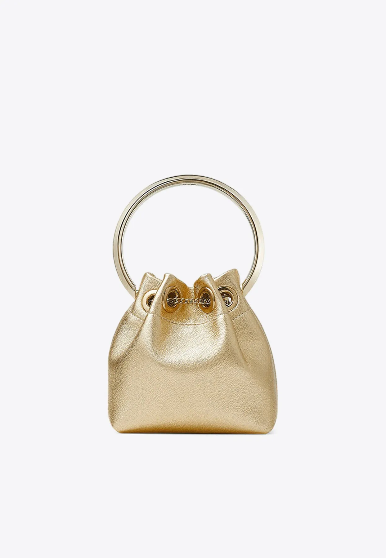 Micro Bon Bon Metallic Leather Bucket Bag