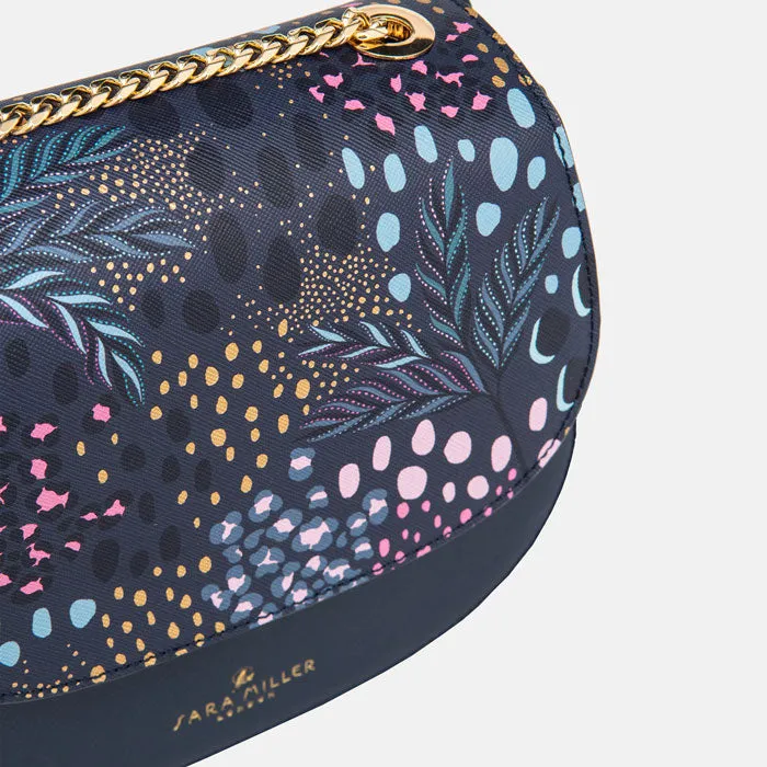 Midnight Leopard Gold Chain Crossbody Bag