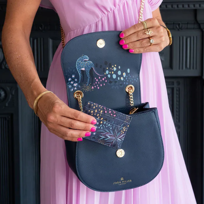 Midnight Leopard Gold Chain Crossbody Bag