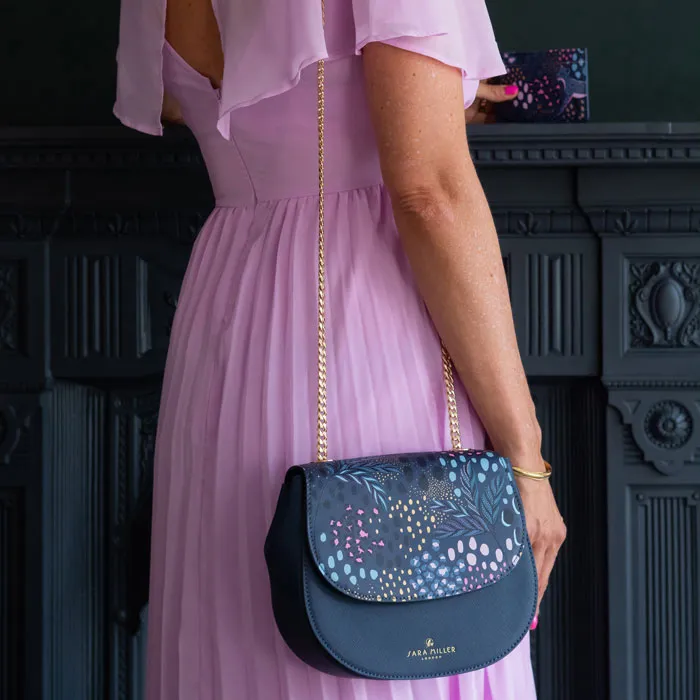 Midnight Leopard Gold Chain Crossbody Bag