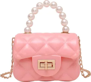 Mini Jelly Purse, Girls Mini Bag Children Small Crossbody Purse Kid with Gold Chain