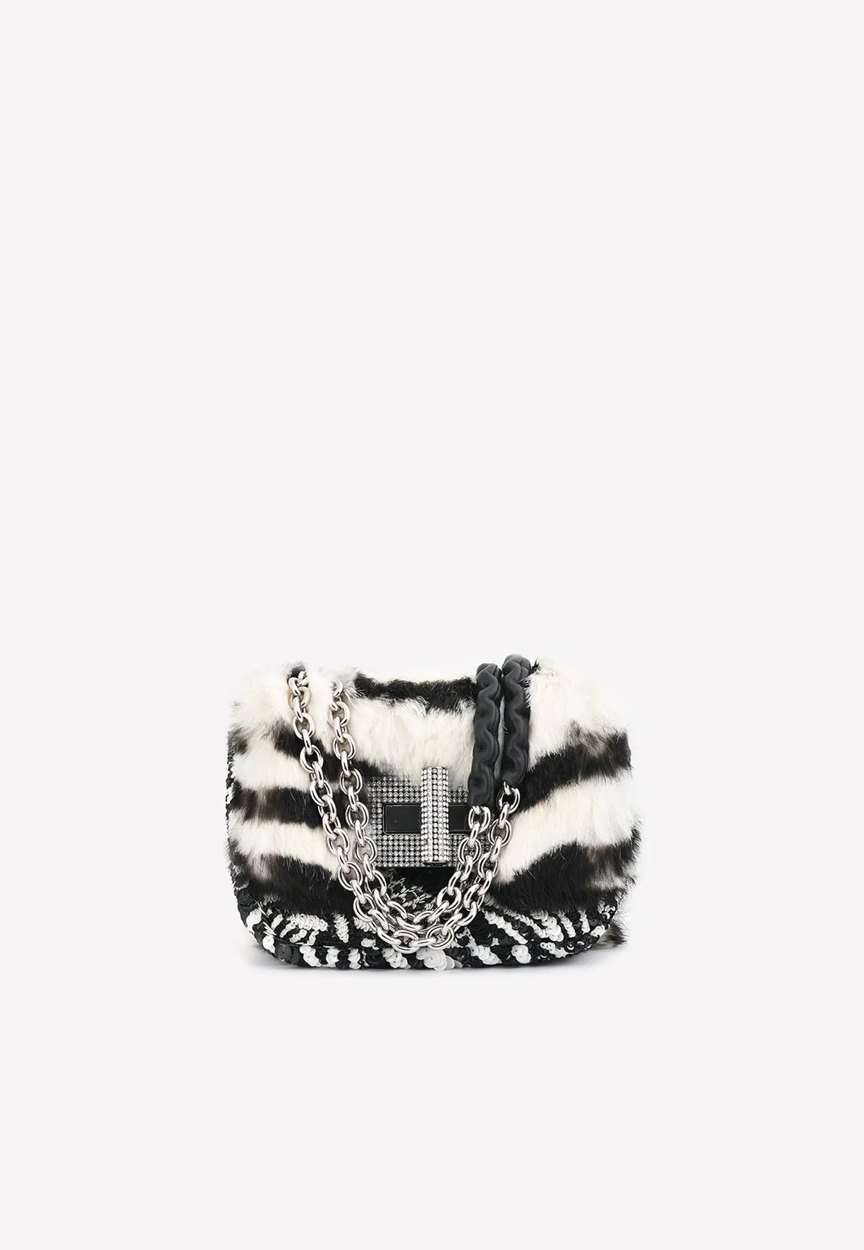 Mini Natalia Tiger Print Faux-Fur Shoulder Bag