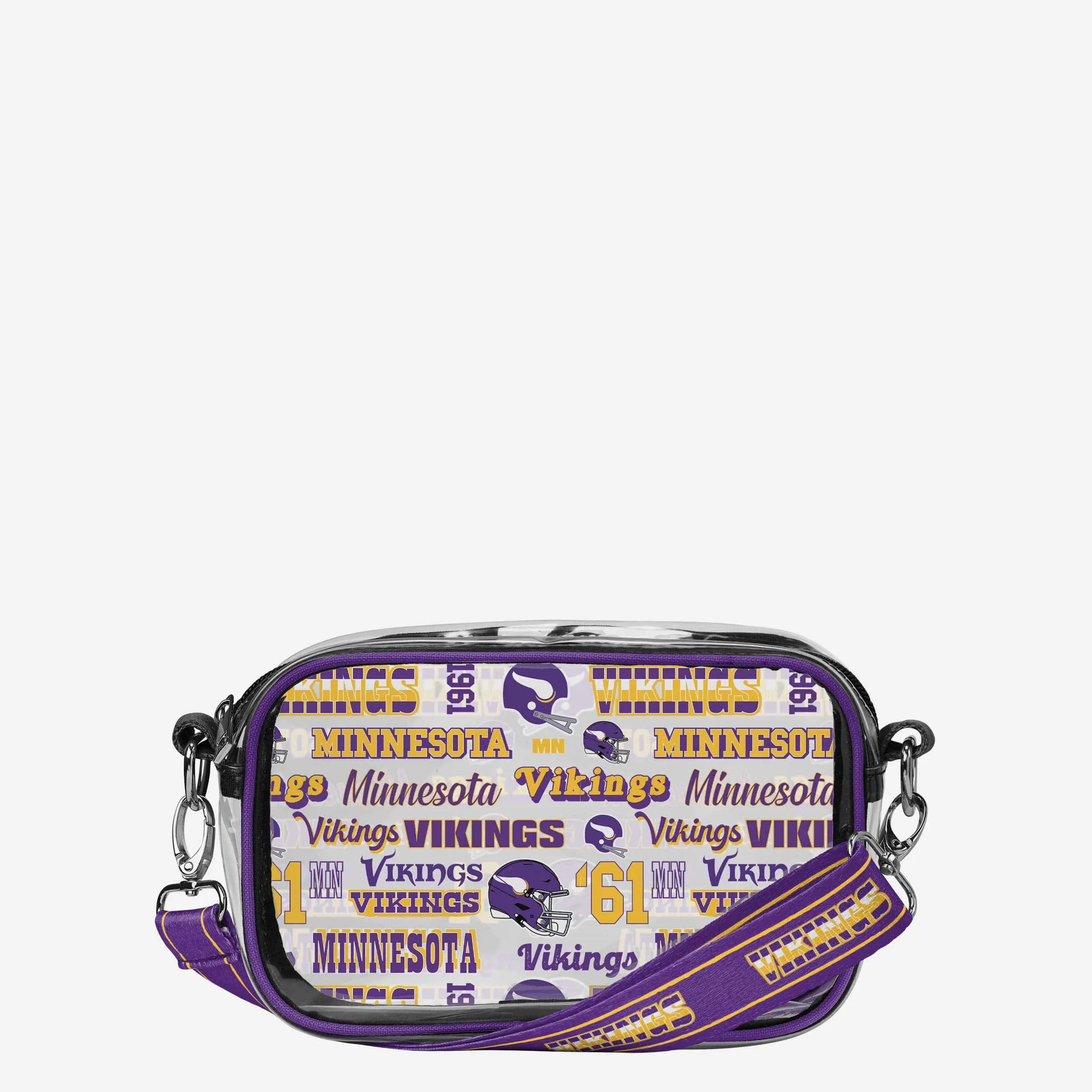 Minnesota Vikings Repeat Retro Print Clear Crossbody Bag