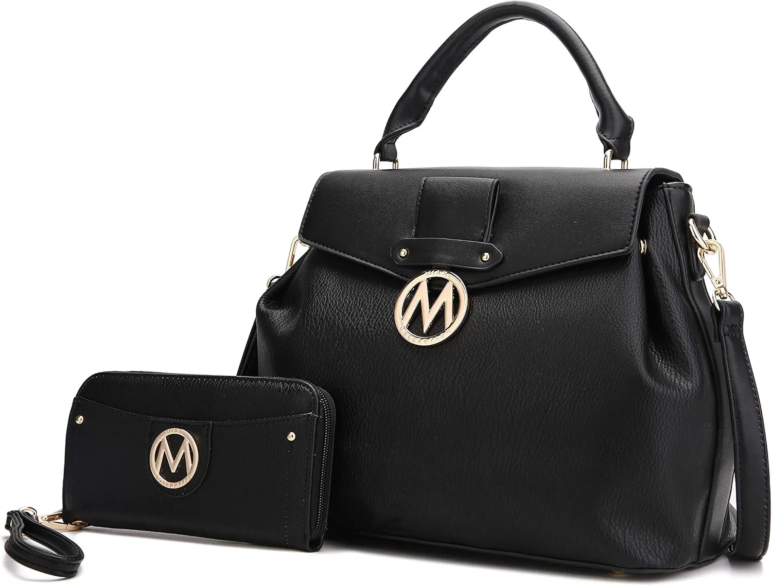 MKF Collection Satchel Bag for Women with Wristlet Wallet, Vegan Leather Top Handle Shoulder Bag Handbag Purse by Mia K