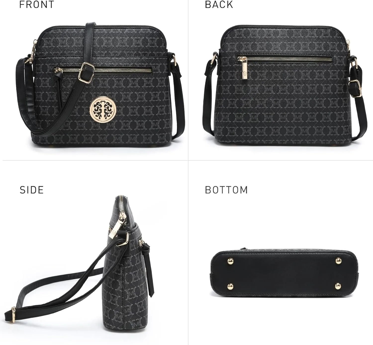 MKP COLLECTION Womens Fashion Crossbody Bag Medium Shoulder Purse with Adjustable Strap Multi Pockets for Travel Daily Use