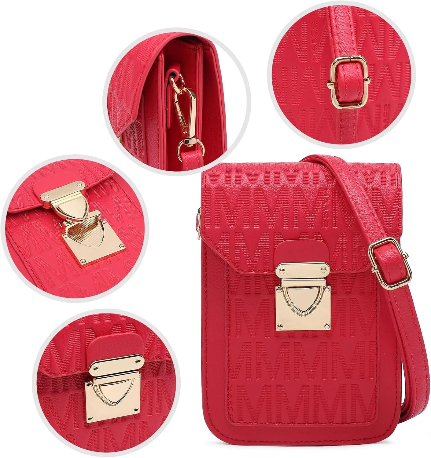 MKP Women Fashion Signature Lightweight Cute Small Crossbody Bags Cell Phone Purse Wallet Shoulder Bag With Snap Closure