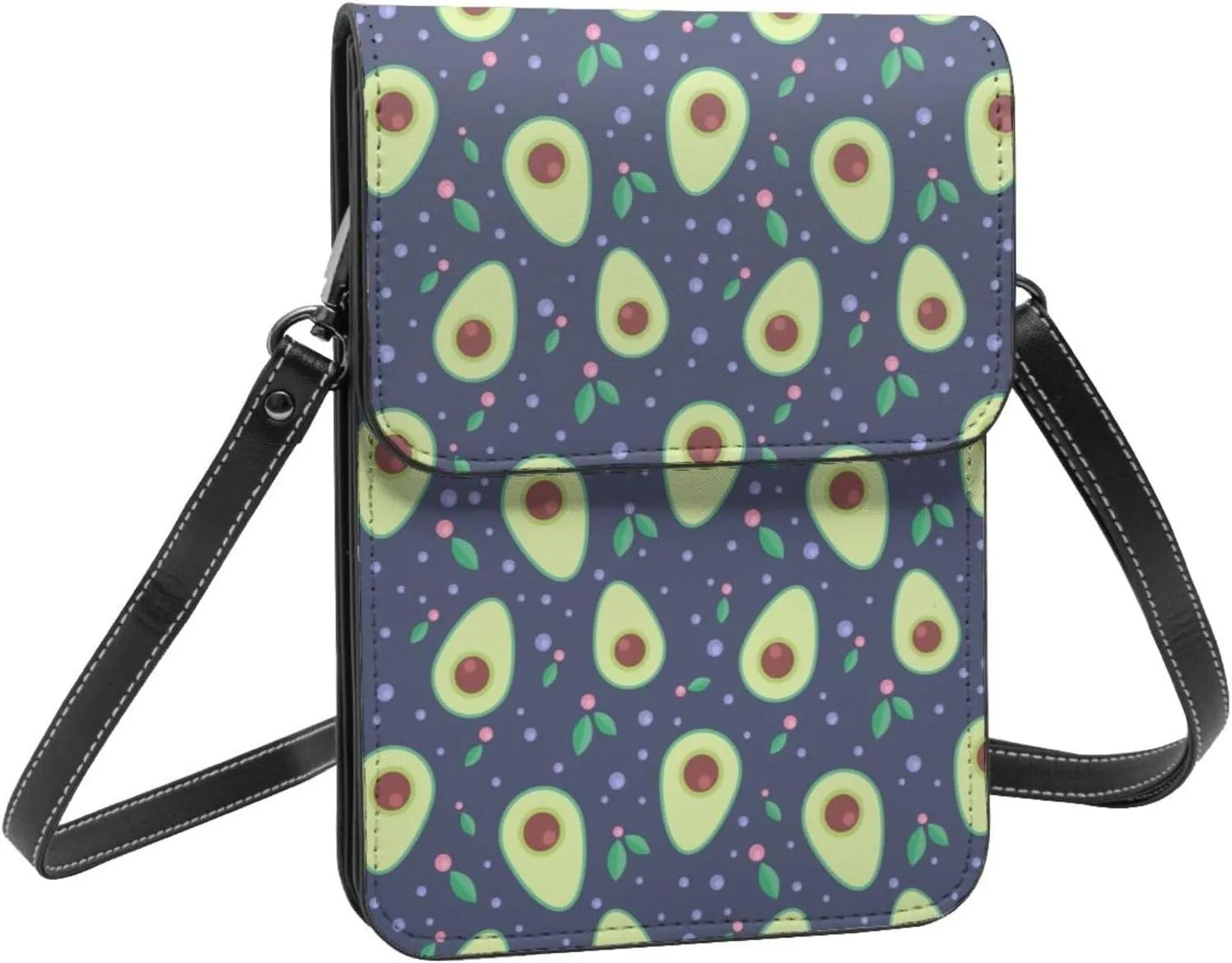 Mmm Fight Womens Crossbody Bags Avocado Pattern Phone Bag Wallet Purses Adjustable Strap